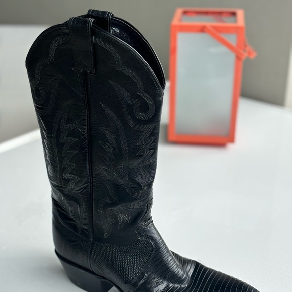 Men’s Justin black cowboy boots - Picture 4 of 10